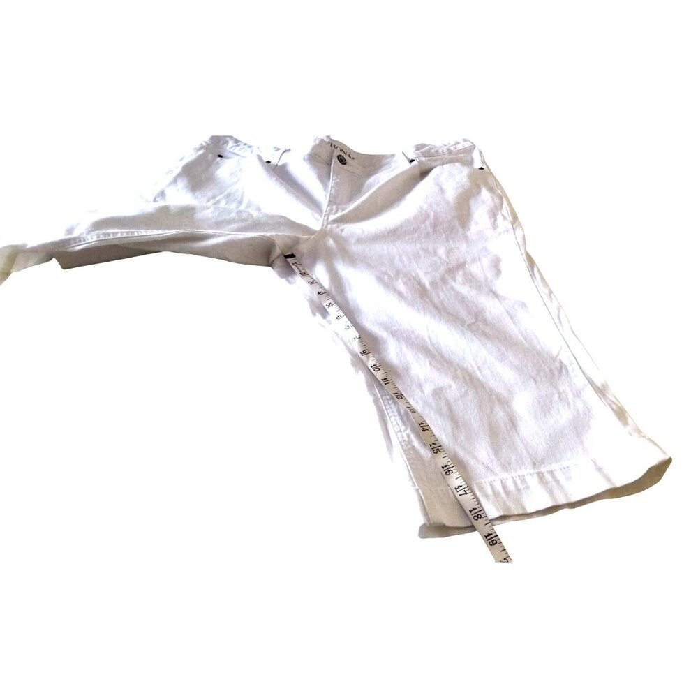 Merona Women's White Capri Pants Size 22W Stretch Cotton-Spandex Blend-Sm Stain - Picture 10 of 11